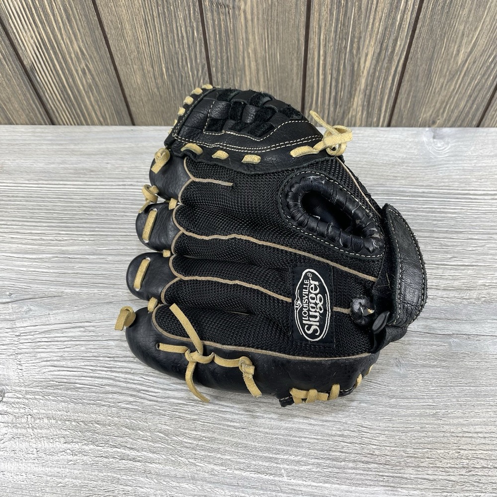 Louisville Slugger Helix Series Baseball GloveHXBK5D Black Leather Mitt RHT 10.5